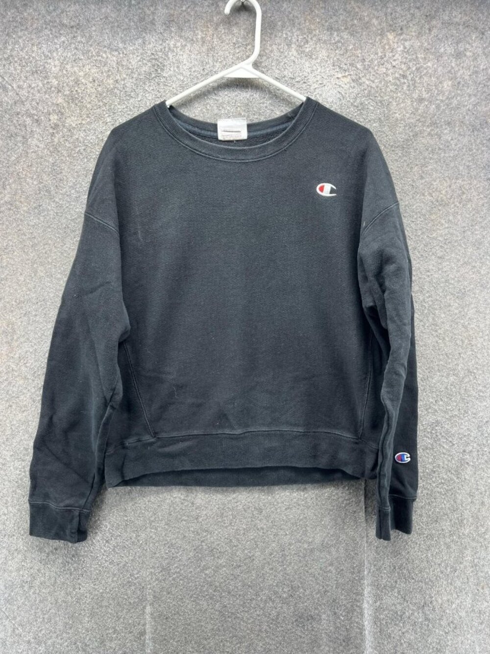 Champion Reverse Weave Sweatshirt Mens Large Black Pullover Fleece Crewneck 90s